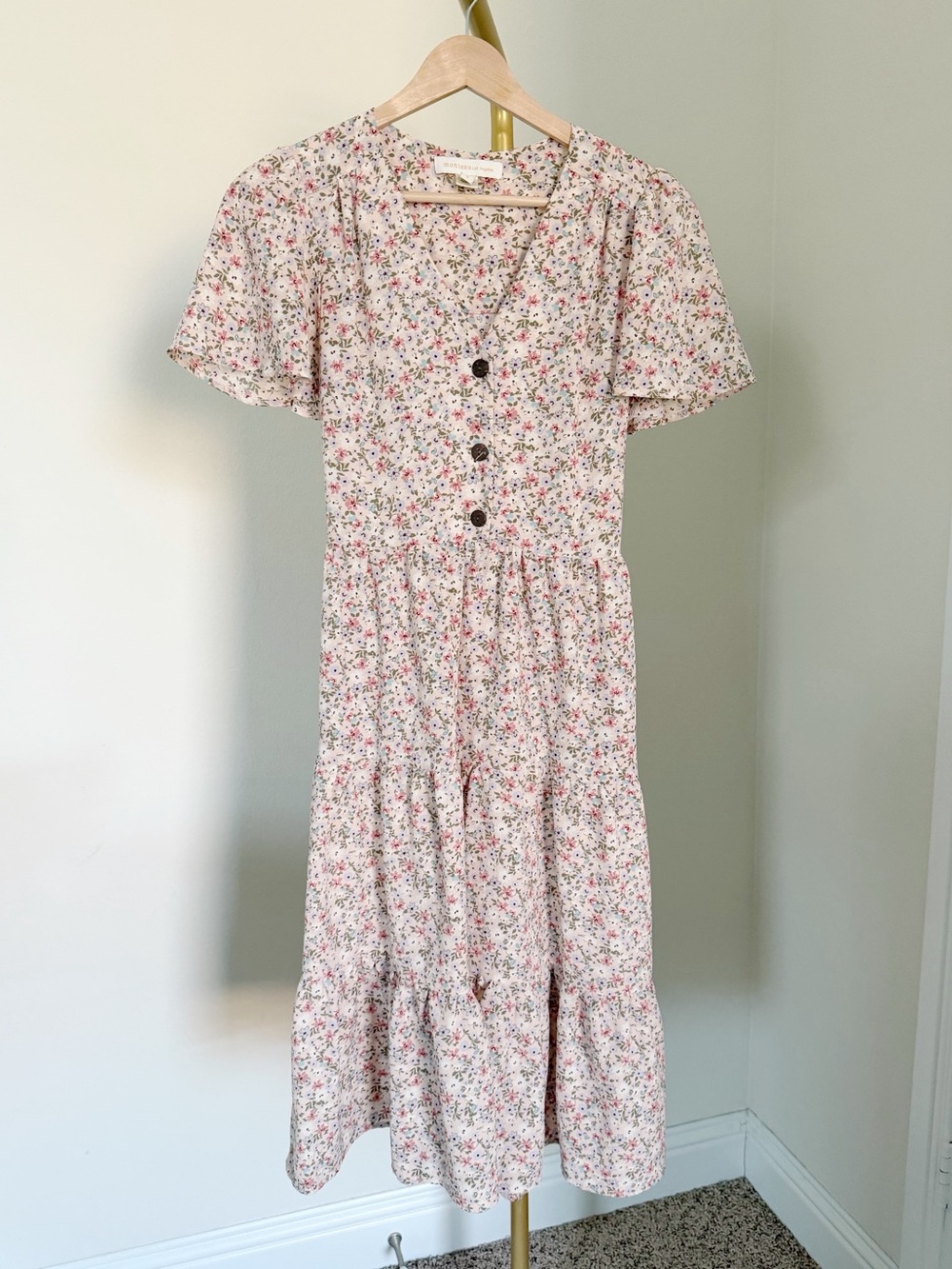 Monteau Pink Floral Dress - S